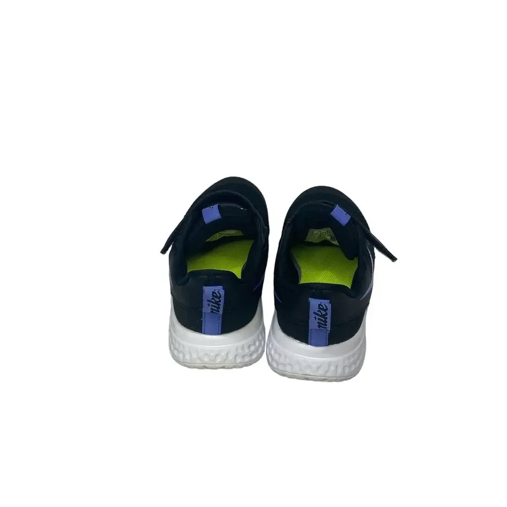 Nike Revolution 5 Kids 10.5 Black Blue Glitter Sneakers CD6839-041